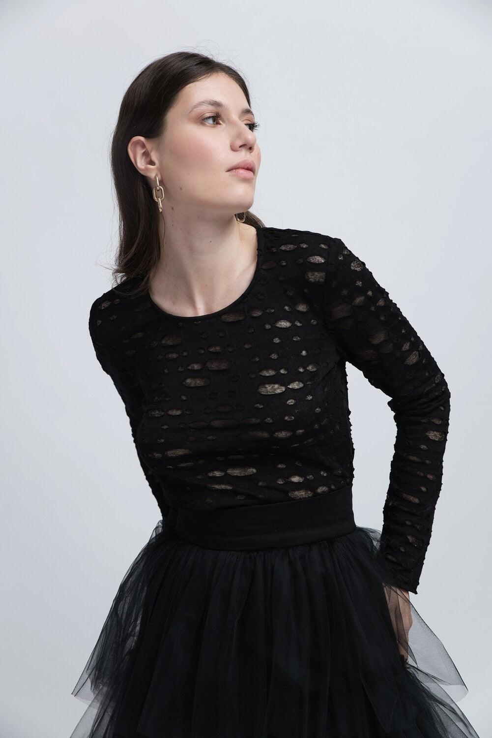 Bluză cu Model Perforat