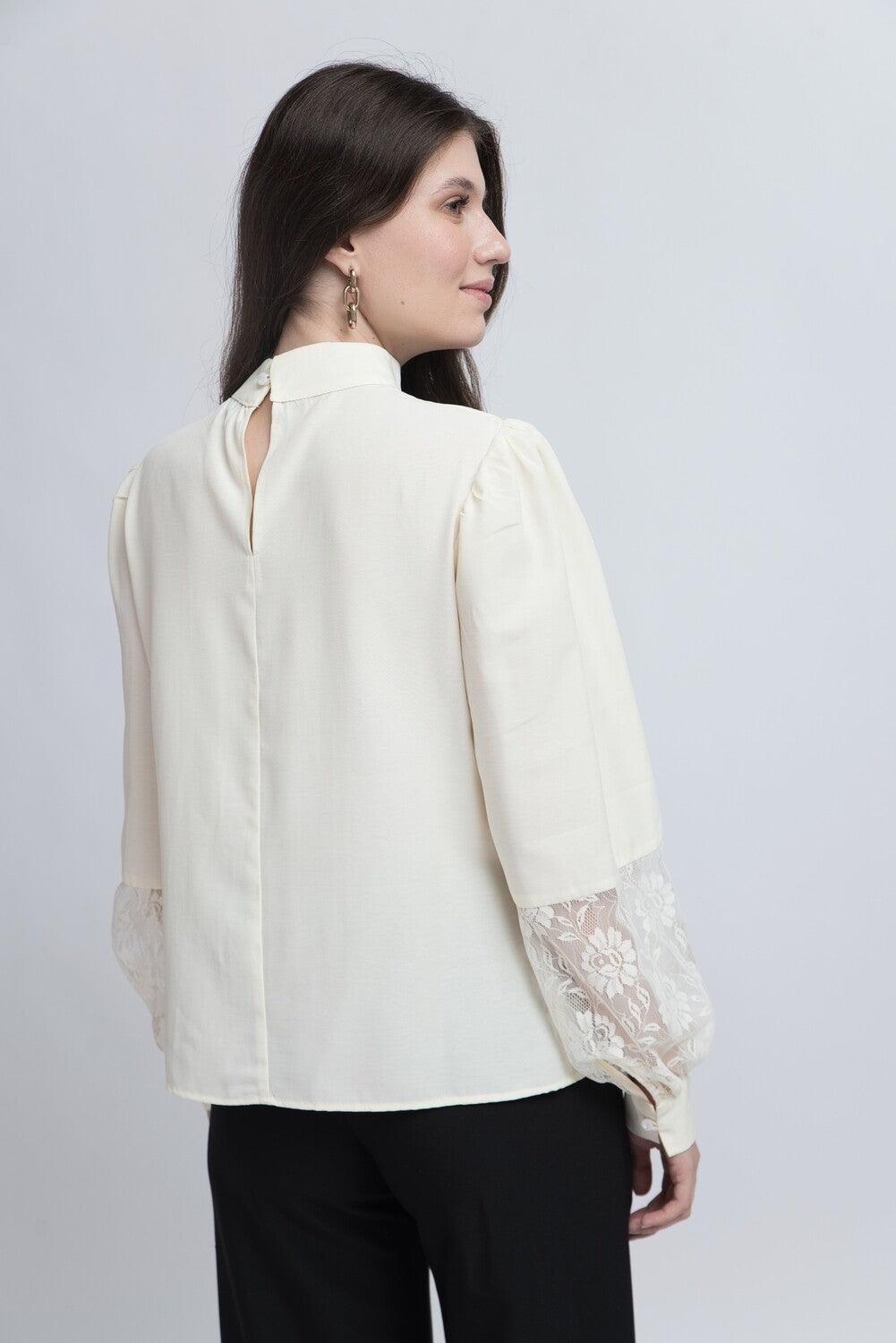 Bluză din Bumbac cu Dantelă