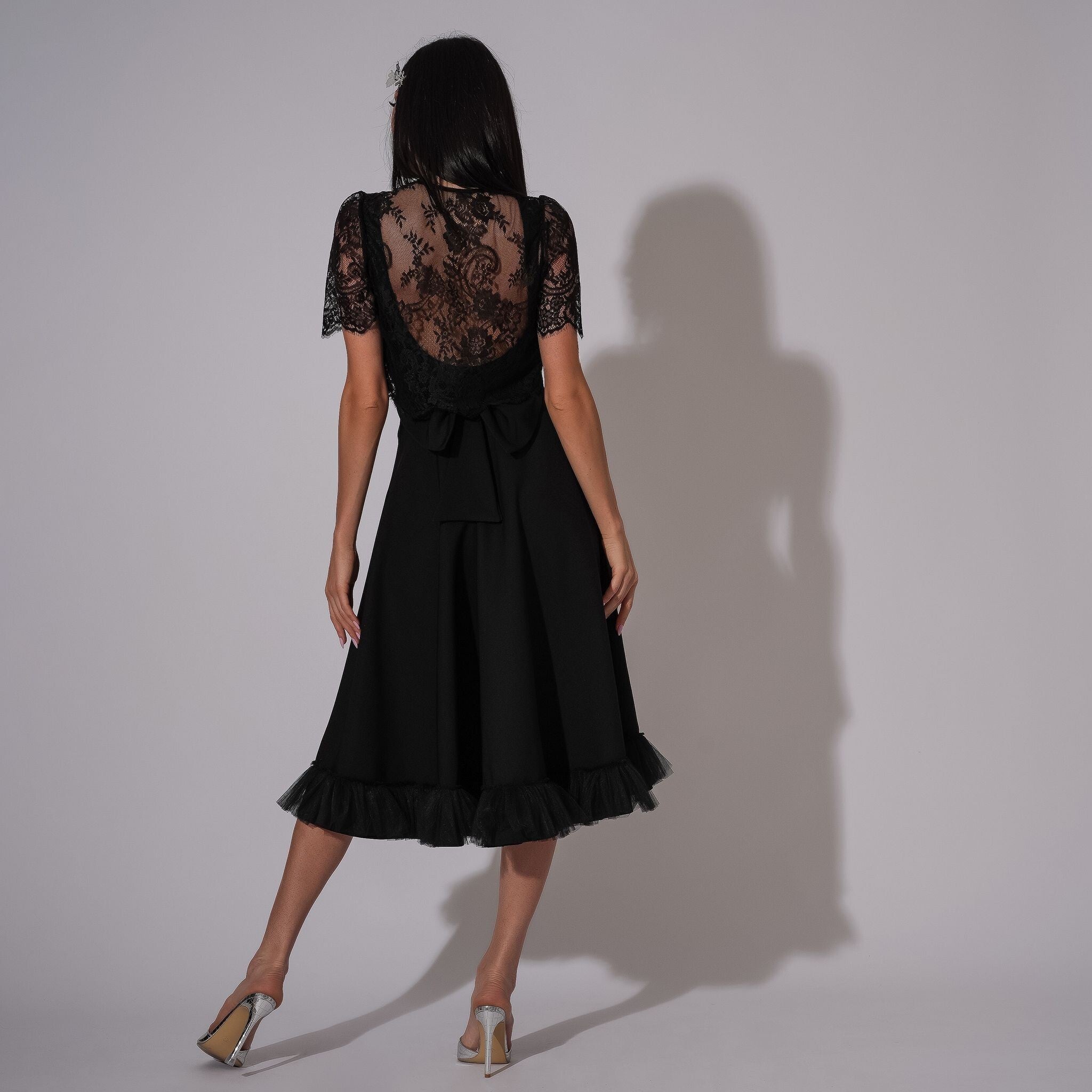 Bolero din dantela neagră